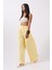 Casual Yüksek Bel Sarı Pantolon 3