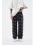 Erkek Flower Patterned Jean Siyah 1