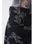 Erkek Flower Patterned Jean Siyah 3