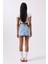 Asimetrik Bel Denim Mini Mavi Etek 5