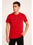 Bisiklet Yaka Nakışlı T-Shirt Kırmızı Tommy 1