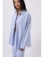 Çizgili Cep Detay Mavi Gömlek 3