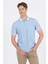 Buz Mavi Polo Yaka Kısa Kol Cepli Comfort Fit :%100 Pamuk Tişört 1011250181 3