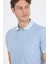 Buz Mavi Polo Yaka Kısa Kol Cepli Comfort Fit :%100 Pamuk Tişört 1011250181 4