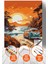 Color Turuncu Günbatımı ve Retro Karavan Sayılarla Boyama Seti, Yetişkin Boyama, Kendin Yap Hobi Set 1