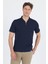 Koyu Lacivert Kısa Kol Düz Suprem Polo Yaka Cepsiz Esnek Casual Slim Fit Tişört 1011250161_200 1