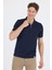 Koyu Lacivert Kısa Kol Düz Suprem Polo Yaka Cepsiz Esnek Casual Slim Fit Tişört 1011250161_200 3