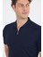 Koyu Lacivert Kısa Kol Düz Suprem Polo Yaka Cepsiz Esnek Casual Slim Fit Tişört 1011250161_200 4