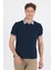 Koyu Lacivert Polo Yaka Kısa Kol Cepsiz Slim Fit :%100 Pamuk Tişört 1011250182 1