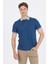 Indigo Mavi Polo Yaka Kısa Kol Cepsiz Slim Fit :%100 Pamuk Tişört 1011250182 6