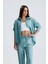 Kadın Oversize Alt Üst Takım – Gömlek ve Lastikli Pantolon Ikili Set 1