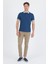 Indigo Mavi Polo Yaka Kısa Kol Cepsiz Slim Fit :%100 Pamuk Tişört 1011250182 2