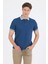 Indigo Mavi Polo Yaka Kısa Kol Cepsiz Slim Fit :%100 Pamuk Tişört 1011250182 3