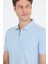 Koyu Mavi Kısa Kol Düz Suprem Polo Yaka Cepsiz Pamuklu Casual Slim Fit Tişört 1011250164_300 4
