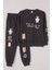 Desenli Pamuklu Beli Lastikli Alt-Üst Erkek Çocuk Eşofman Takım 1