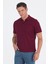 Bordo Kısa Kol Polo Yaka Cepli Classic Standart Beden Tişört 1011250173 1