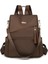 Moda Kadınların Naylon Anti-Theft Backpack Pack Tel Dekoratif Sıradan Seyahat Kadın Omuz Çantası Büyük Kapasite Öğrenci Okul Paketi Renk: Kahve (Yurt Dışından) 1