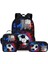3pcs/set Karikatür Gündelik Moda Futbol Okul Çantaları Erkek/kızlar Karikatür Kitap Çantaları Set Sırt Çantaları Okul Hediye Scolor: Black (Yurt Dışından) 1