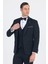 Siyah Mono Yaka Tek Düğme Slim Fit Yelekli Ceremony Takım Elbise 1001250201 1