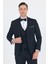 Siyah Mono Yaka Tek Düğme Slim Fit Yelekli Ceremony Takım Elbise 1001250201 3