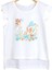 Kız Çocuk T-Shirt Fulya Baskılı Ekru Renkli %100 Pamuk Kolsuz Asimetrik Bel 2
