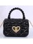 Yeni Kalp Deseni Mini Omuz Çantaları Pu Küçük Satchel Kadın Kızlar Para Cüzdanları Çanta Dalı Çantalar Sokak Giyim Aksesuar Renk: Siyah (Yurt Dışından) 1