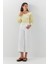 Crop Wide Leg Jean Pantolon Beyaz 3