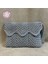 5840 El Örgüsü Gri Makrome Ip Clutch - Portföy Çanta 1