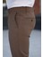 Erkek Açık Kahverengi Italyan Kesim Slim Fit Kaliteli Esnek Likralı Bilek Boy Kumaş Pantolon 5