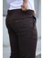 Erkek Kahverengi Italyan Kesim Slim Fit Kaliteli Esnek Likralı Bilek Boy Kumaş Pantolon 3