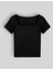 Kadın Göğüs Dekolteli U Yaka Fitilli Bluz,t-Shirt 3