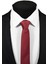 Ekstra Ince Bordo Renk Düz Slim Fit 4 cm Genişliğinde Kravat Mendil Seti Slim Fit Dar 4