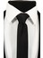 Ekstra Ince Siyah Renk Düz Slim Fit 4 cm Genişliğinde Kravat Mendil Seti Slim Fit Dar 2