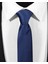 Ekstra Ince Lacivert Renk Düz Slim Fit 4 cm Genişliğinde Kravat Mendil Seti Slim Fit Dar 2