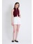Bordo Fermuar Detaylı Kolsuz Crop Bluz 2226 3