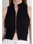 Siyah Fermuar Detaylı Kolsuz Crop Bluz 2226 4