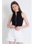 Siyah Fermuar Detaylı Kolsuz Crop Bluz 2226 5