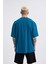 Erkek Basic Super Pamuklu Oversize Koyu Petrol Tişört 3