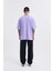 Erkek Basic Super Pamuklu Oversize Lila Tişört 2