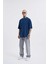 Erkek Basic Super Pamuklu Oversize Indigo Tişört 3