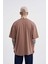 Erkek Basic Super Pamuklu Oversize Kakao Tişört 3