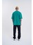 Erkek Basic Super Pamuklu Oversize Benetton Yeşili Tişört 4