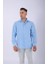 Erkek Pamuklu Keten Mavi Gömlek 1