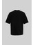 Erkek Label And Print Pocket Oversize Siyah Tişört 3