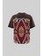 Erkek Ethnical Printed And Embroidered Tişört Oak Coffe 1