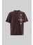 Erkek Ethnical Printed And Embroidered Tişört Oak Coffe 2