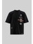 Erkek Ethnical Printed And Embroidered Tişört Dark Black 2