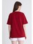 Bordo Ayı Baskılı Oversize Tişört 6402 5