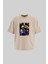 Erkek Parrot Embroidered Oversize Soft Bej Tişört 1