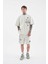 Erkek Ethnical Printed And Embroidered Tişört Space Grey 3